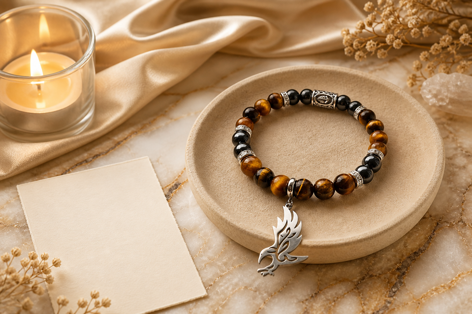 Talismans ikdienas rituālam ar sveci un nodoma kartīti